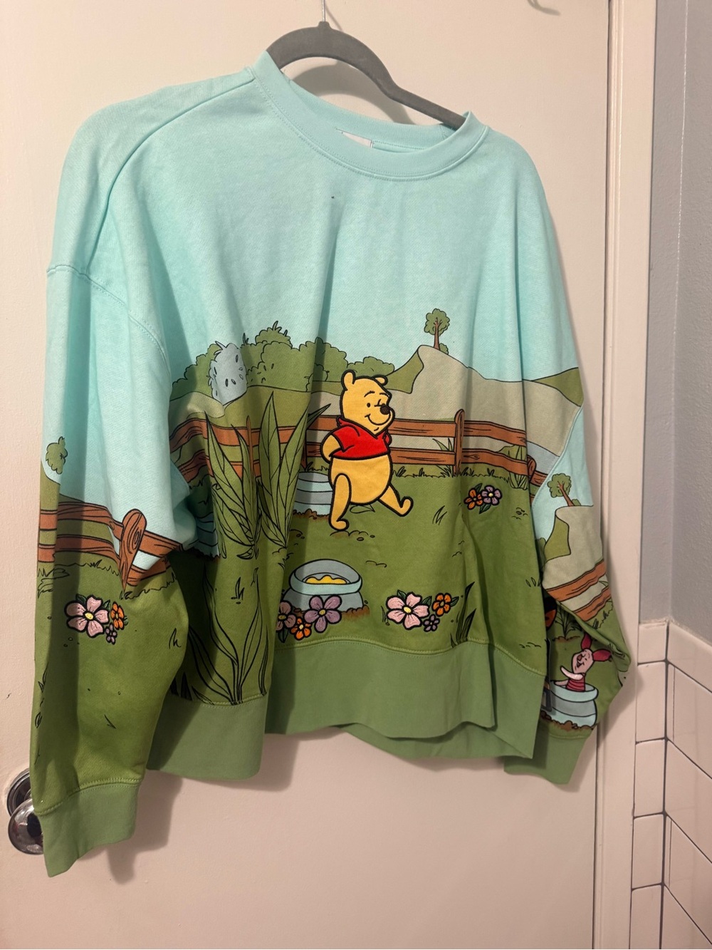 Disney Winnie the Pooh Aqua and Green Graphic Sweatshirt